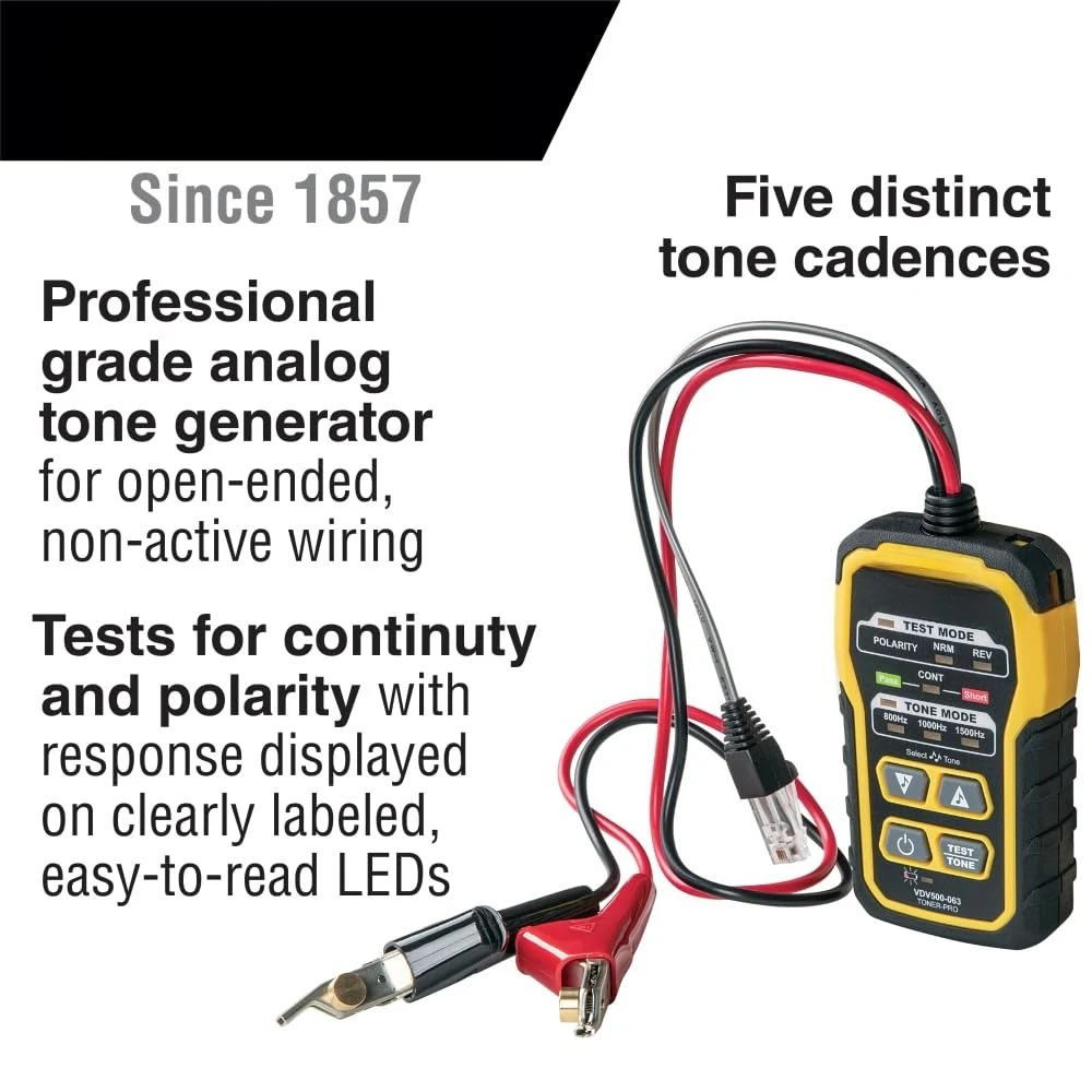 

VDV500-820 Wire Tracer Tone Generator and Probe Kit Continuity Tester for Ethernet, Telephone, Speaker, Coax, Video
