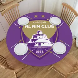 Al Ain FC  Outdoors Round Table Cover Waterproof Oil-proof Kitchen Dinner Tablecloth Hotel Birthday Party Courtyard Garden