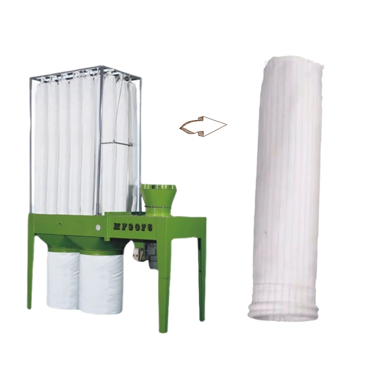 Industrial Dust collector Bag Anti-Static Central Vacuum System Dust Bags Pocket filter Cloth bags with Rubber Ring 175x1900mm