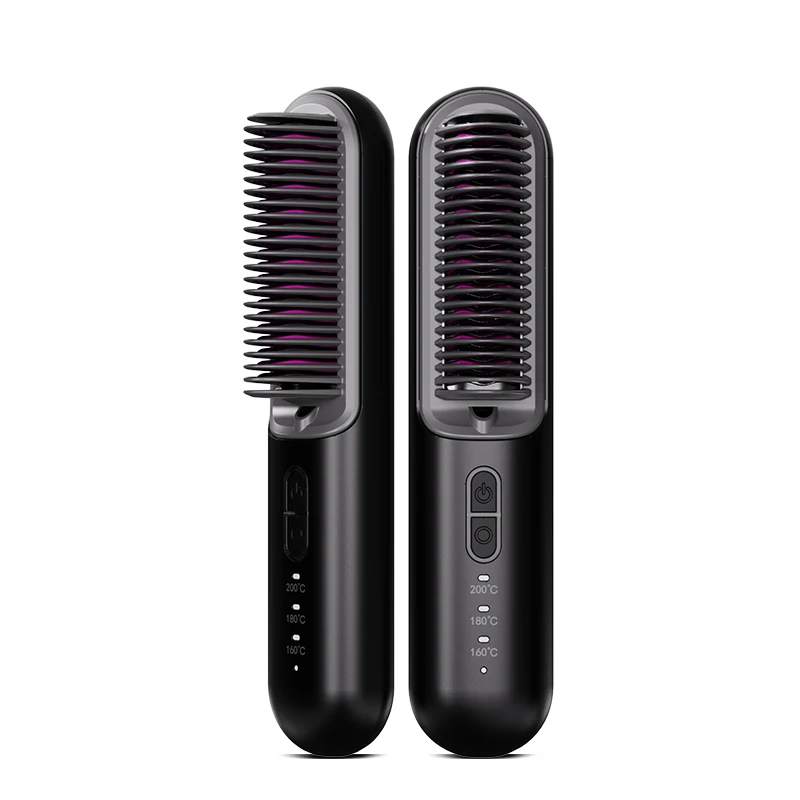 OEM/ ODM New Trend Product Portable Rechargeable Negative Ion 10Mins Auto-Off Mini Cordless Hair Straightener comb