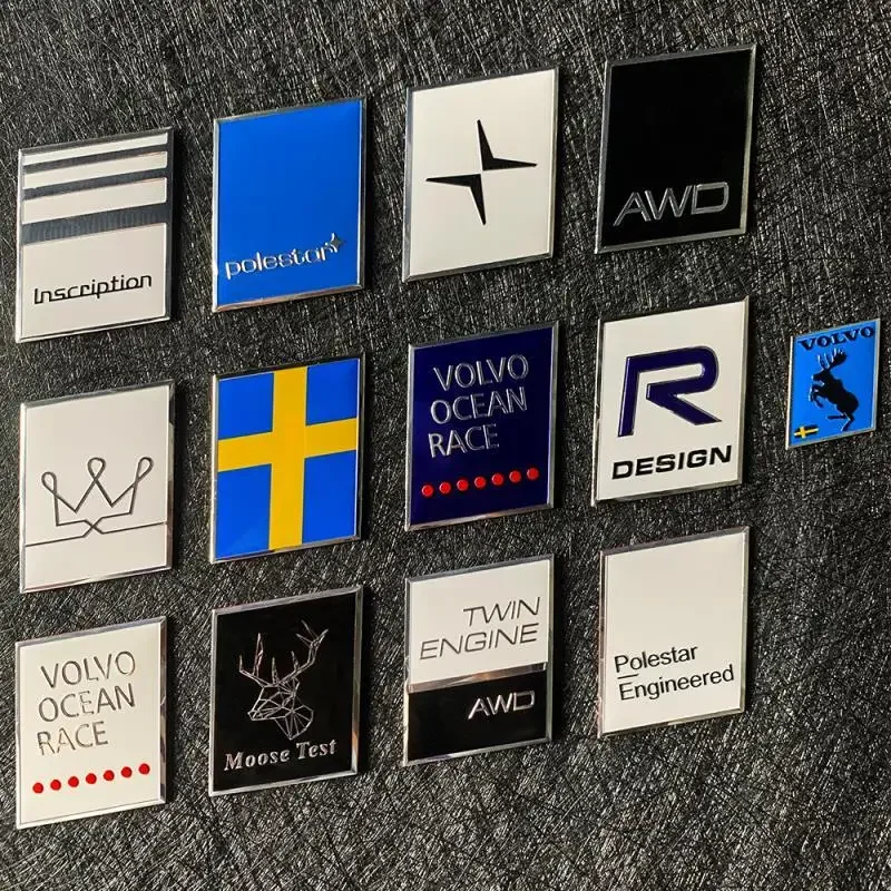 

Moose Deer swiss Flag Car Badge Sticker For Volvo XC60 XC90 XC40 S90 V40 V60 S60 S80 R DESIGN Logo Metal Trunk Emblem Decoration