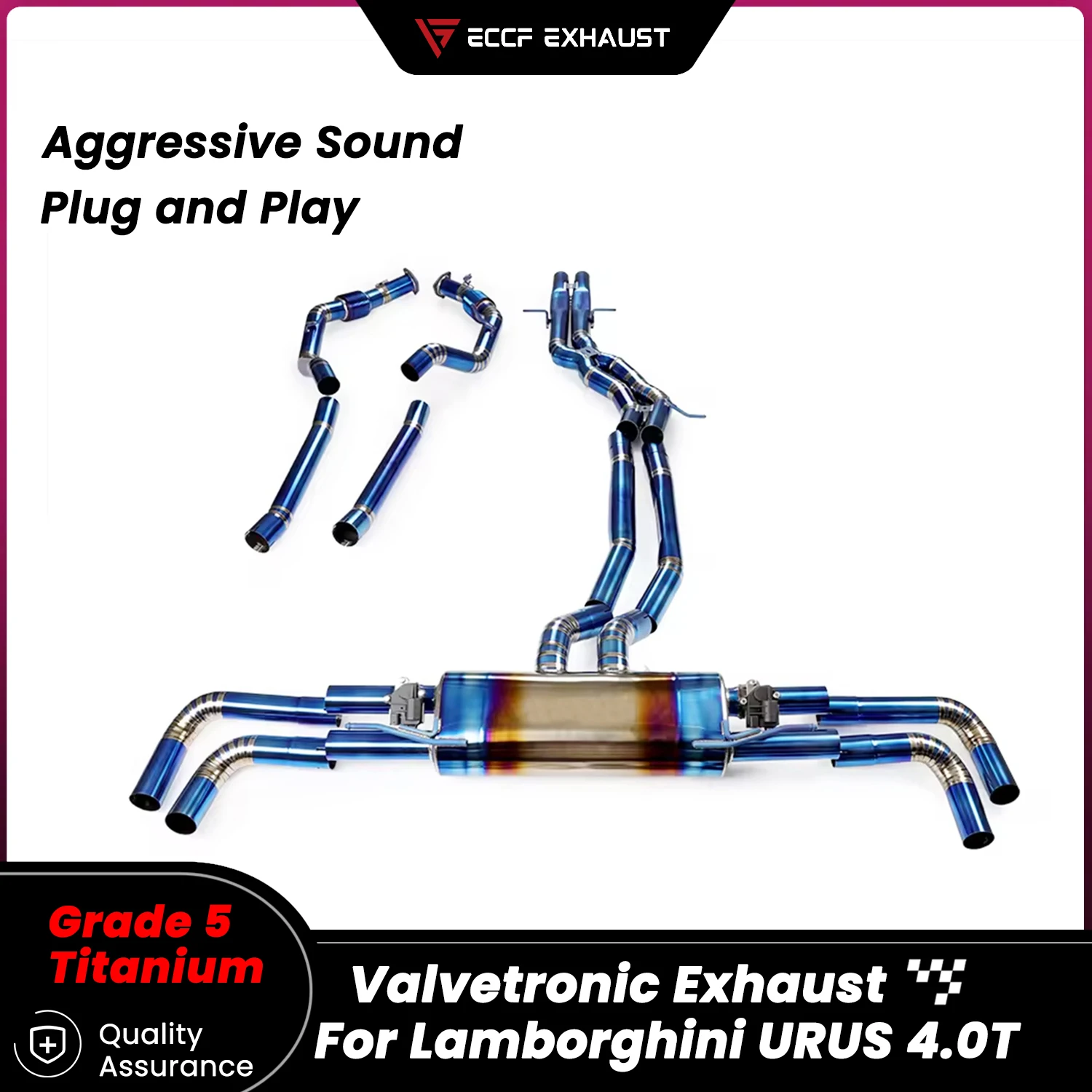 

Выхлоп Catback с клапаном из Титани и передней трубой из Титани для Lamborghini URUS 4.0T Unleash True Performance выхлопной системы