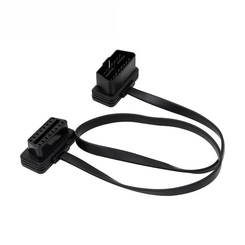 16Pin 60CM OBD2 Extension Cable 8pin Adapter Cable Flat+Thin As Noodle OBDII Male To Female Socket Connector With ON/OFF Switch