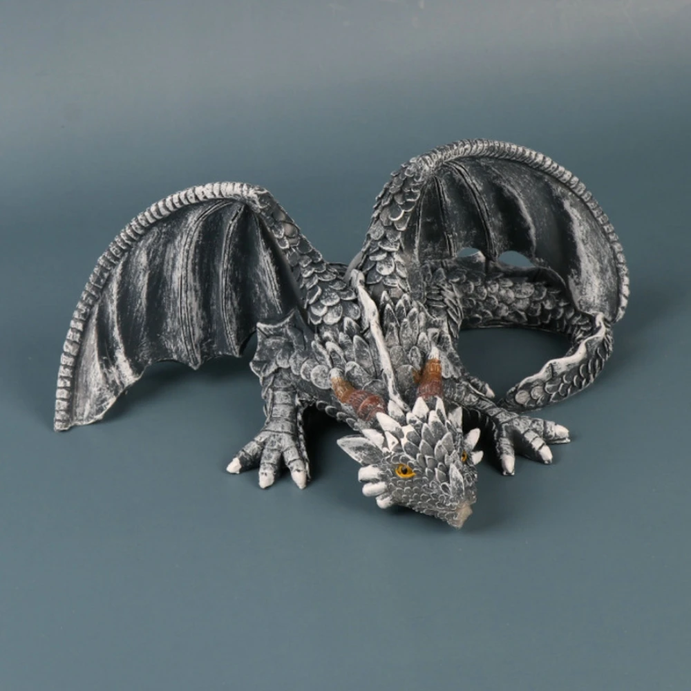 Outdoor Garden Big Squatting Dragon Sculpture Dragon Guardian Statue Garden Dragon Sculpture Statue Decoration Gothic Dragon