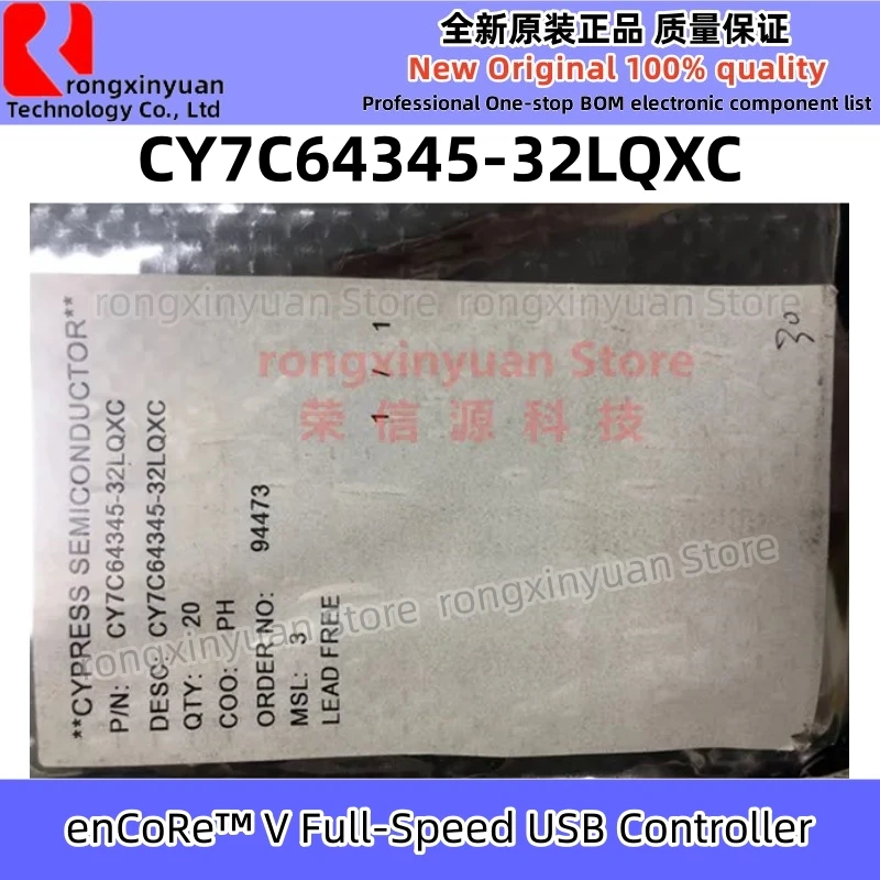 1-5ชิ้น QFN-32 CY7C64345-32LQXC CY7C64345 CY7C643 CY7C6434532LQXC อังกอร์™อุปกรณ์ควบคุม USB ความเร็วสูงมากต้นฉบับใหม่คุณภาพ100%