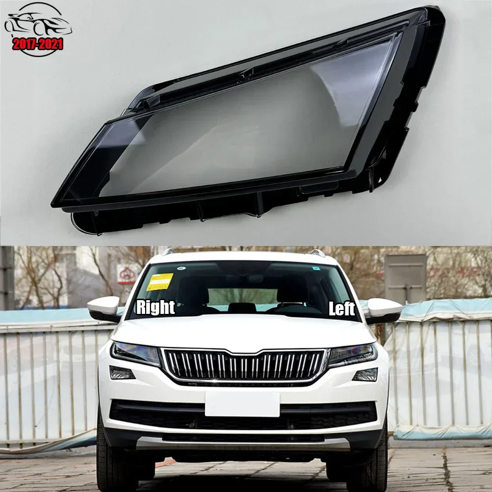 

Car Front Headlight Cover For Skoda Kodiaq 2017~2021 Headlamps Transparent Lampshades Lamp Light Lens Glass Masks Headlamp Shell