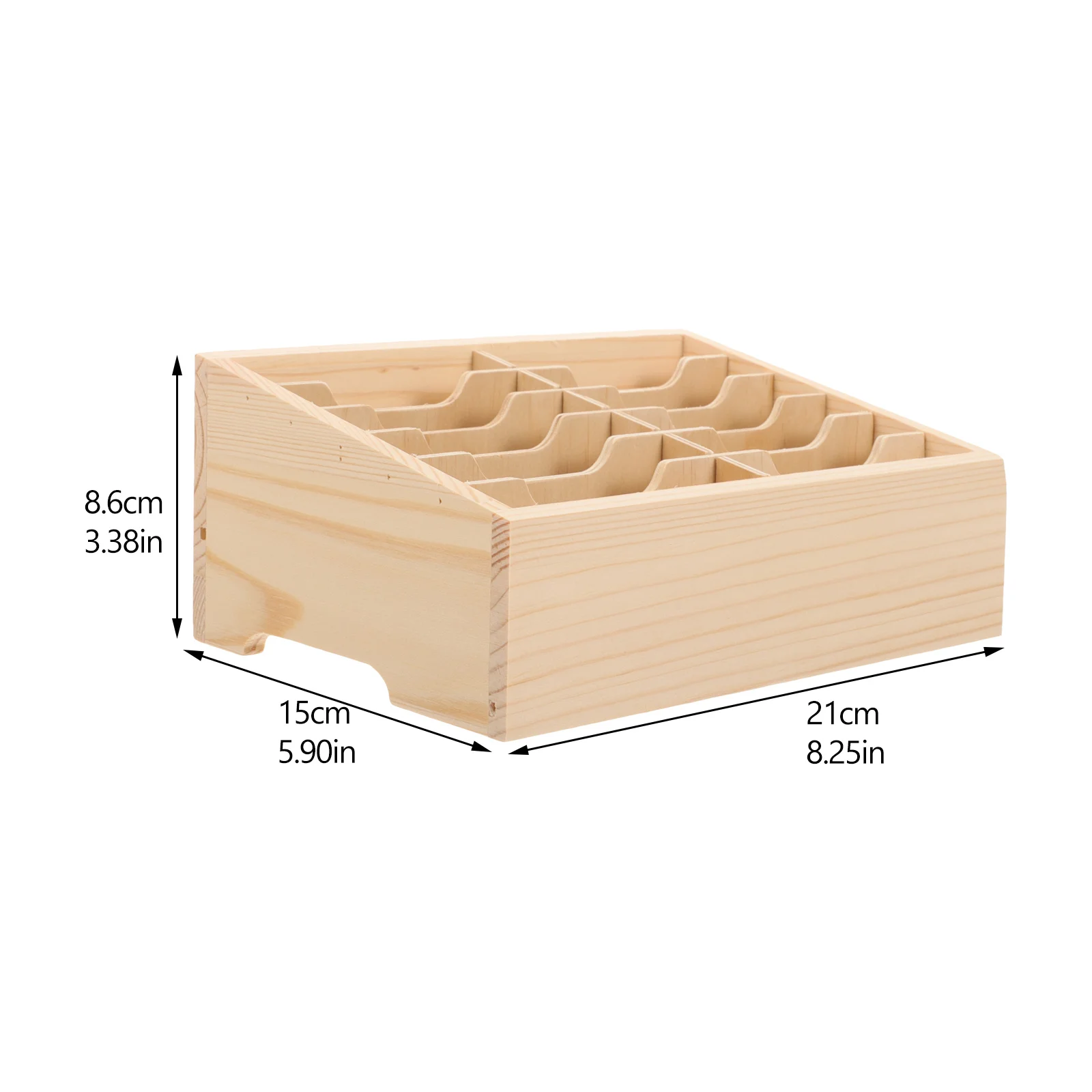Wooden Desktop Phone Management Box Multi Compartment Storage Holder for Study Room Meeting Room Cell Phone Display Rack