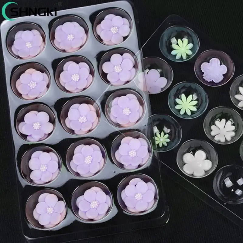 2pcs/set 15 Holes Cake Decorating Tools Cake Fondant Sugar Flower Drying Rack Petal Shaping Tray Transparent Plastic Mould