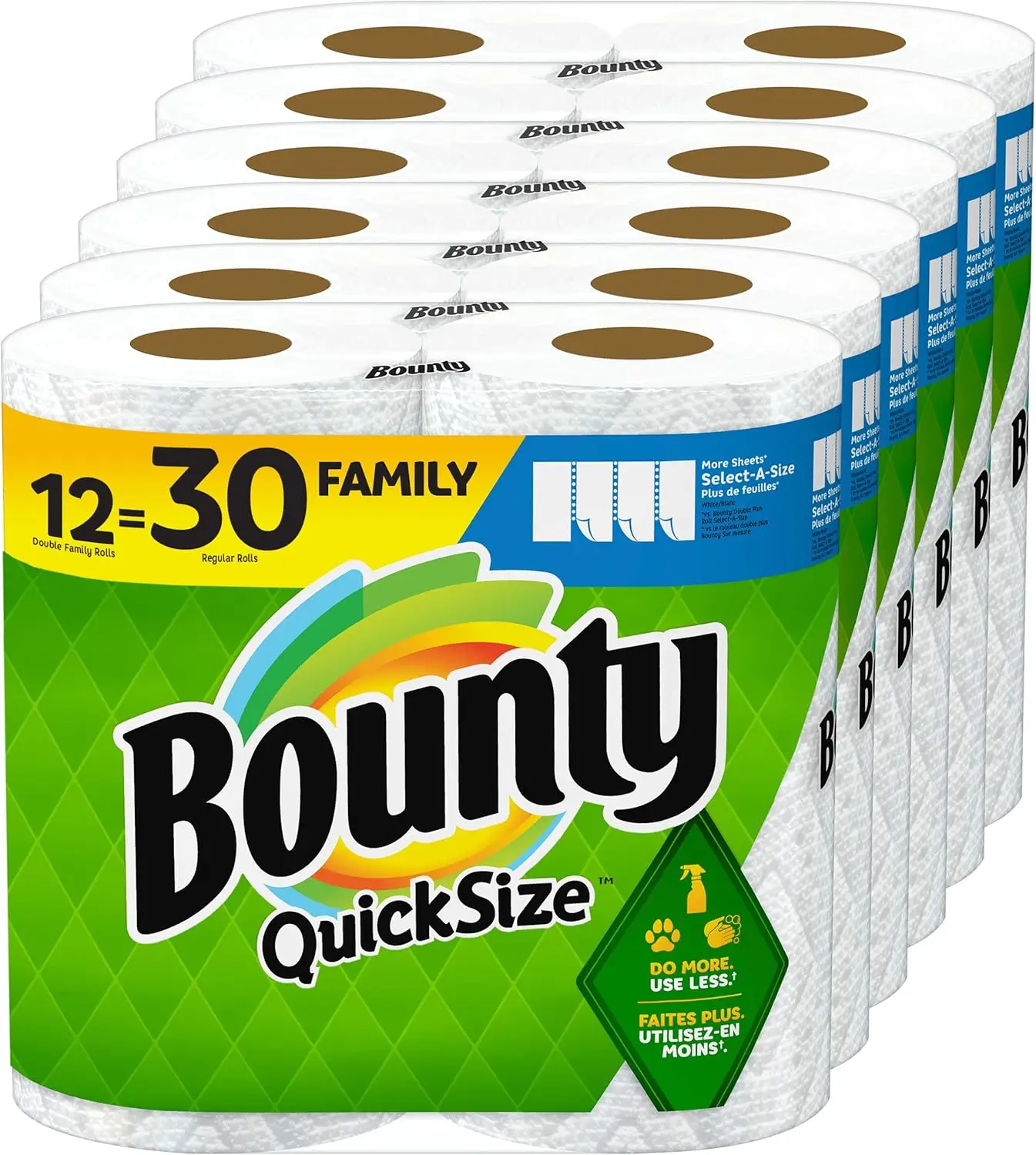 

NEW Quick-Size Paper Towels, White, 12 Family Rolls = 30 Regular Rolls