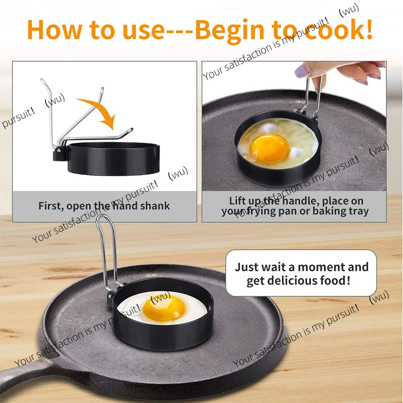 Non-stick omelettes, cake rings 4/6/8 inch breakfast crepe mold rings stainless steel cooking tools