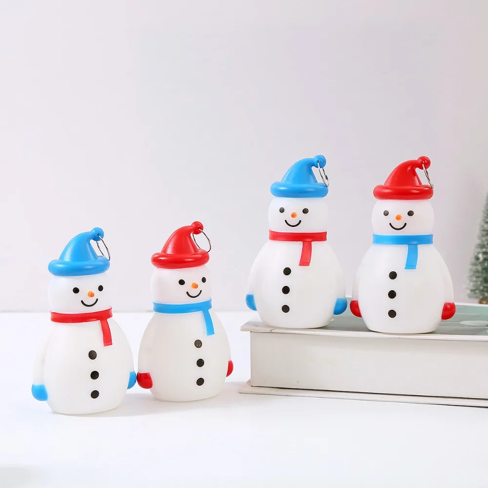 เรืองแสงคริสต์มาส Snowman ไฟโคมไฟตั้งโต๊ะแบตเตอรี่ Snowman Night Light แขวน LED Xmas Tree แขวนไฟ