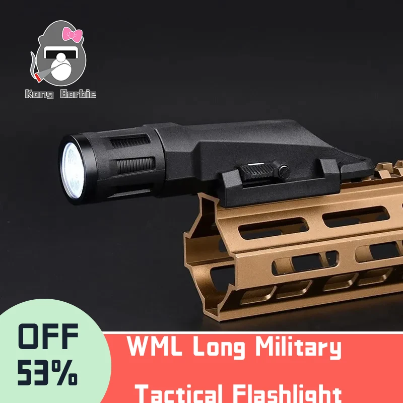 WADSN WML Long Military Tactical Flashlight Hunting Scout Pistol Gun Accessory Constant-on/Momentary-on/Strobe Fit 20MM Rail