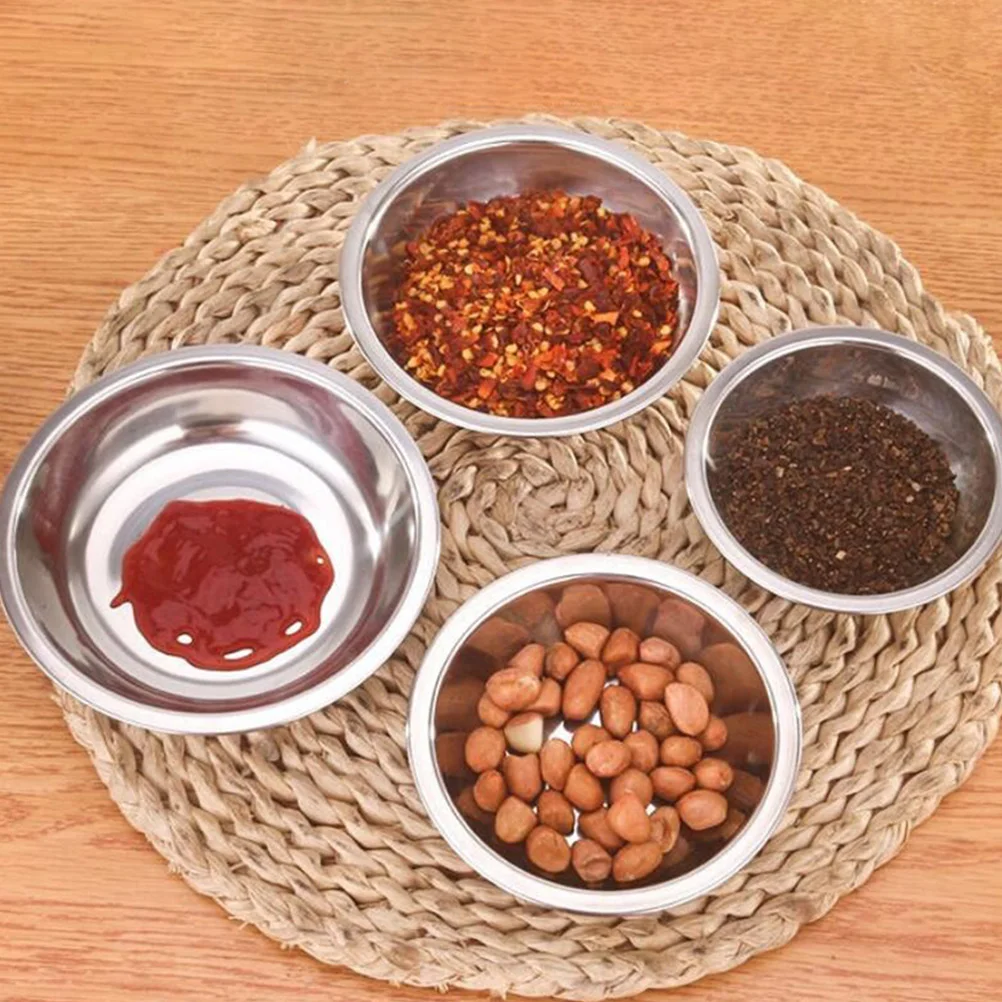 

12Pcs Highclass Stainless Steel Seasoning Dishes Simple Design Long Lasting Condiment Bowls for Home Party Dipping Sauce Cups