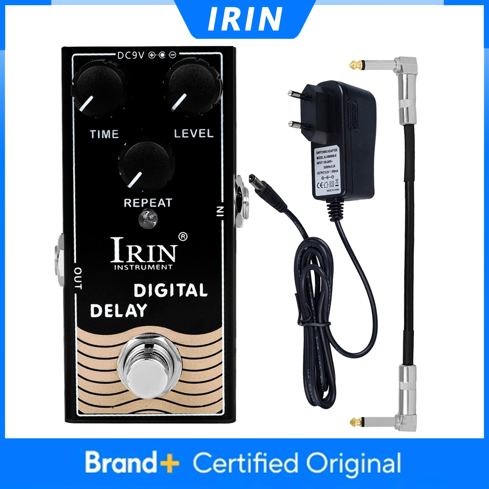

IRIN RF-08 Digital Delay Electric Guitar Effect Pedal True Bypass Design Reduces Tone Loss Metal Casing Guitar Parts Accessories