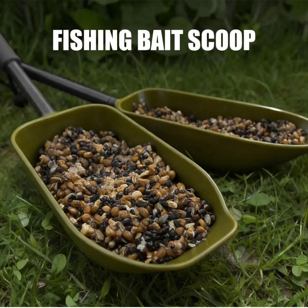 For Selco Carp Fishing Bait Spoon Deepened Plastic Scoop With Drain Holes Boilies Throwing Shovel Durable Groundbait Tackle Tool