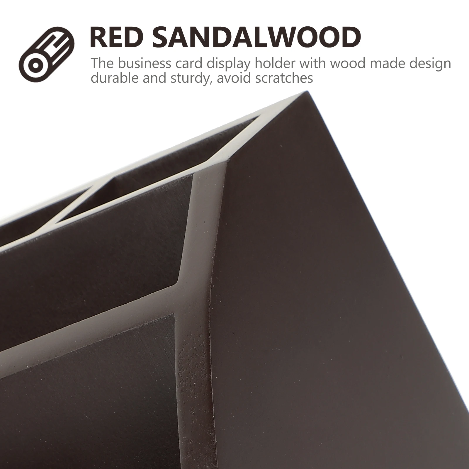 

Business Card Holder Desk Case for Large Capacity Cards Organizer Black Storage Sandalwood Rack Office