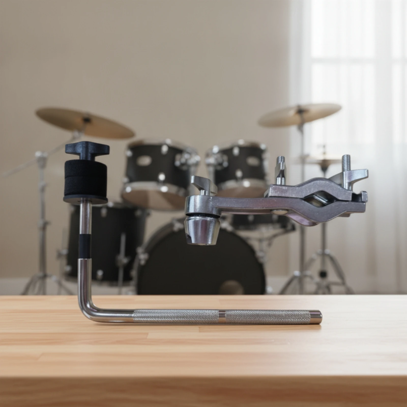 Drum Hardware Extension Clamp Non-Slip Drum Clamp with Extension Rod L-Rod Mount Long-Lasting Percussion Holder Versatile
