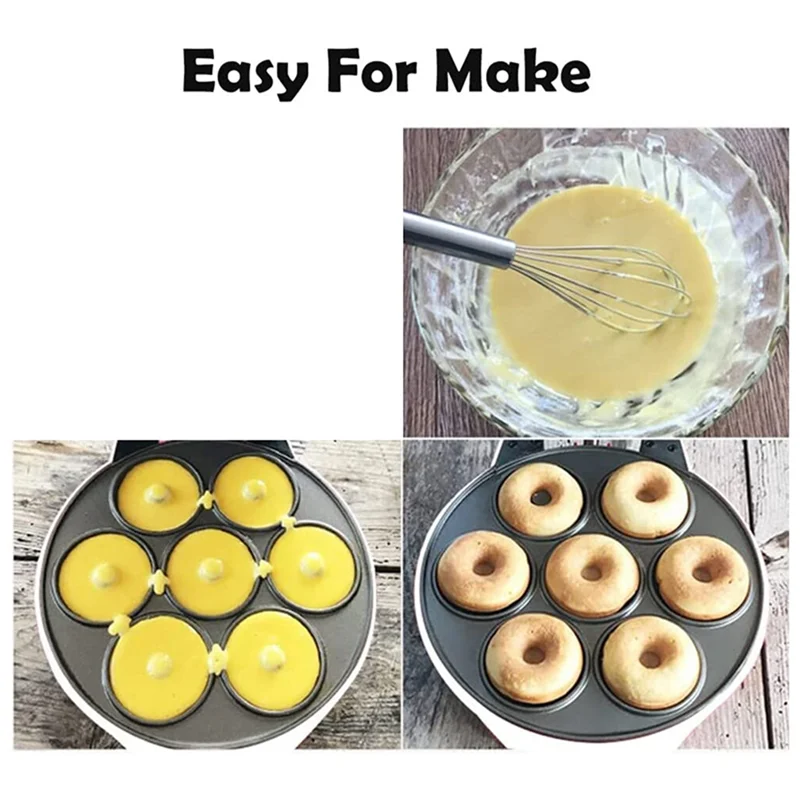 ABLU-1 pieza Mini máquina para hacer rosquillas máquina para hacer rosquillas DIY uso doméstico Mini fabricante de rosquillas 220V enchufe negro de la UE