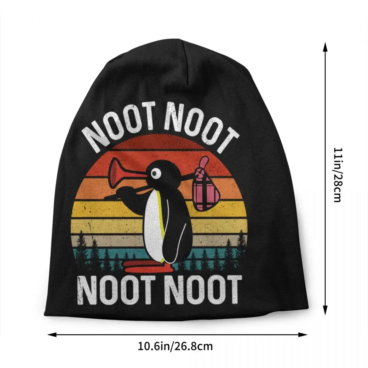 Funny Meme Pingu Noot Noot Beanie Cap Unisex Winter Bonnet Homme Knitted Hats  Outdoor Ski Cartoon Penguin Skullies Beanies Caps