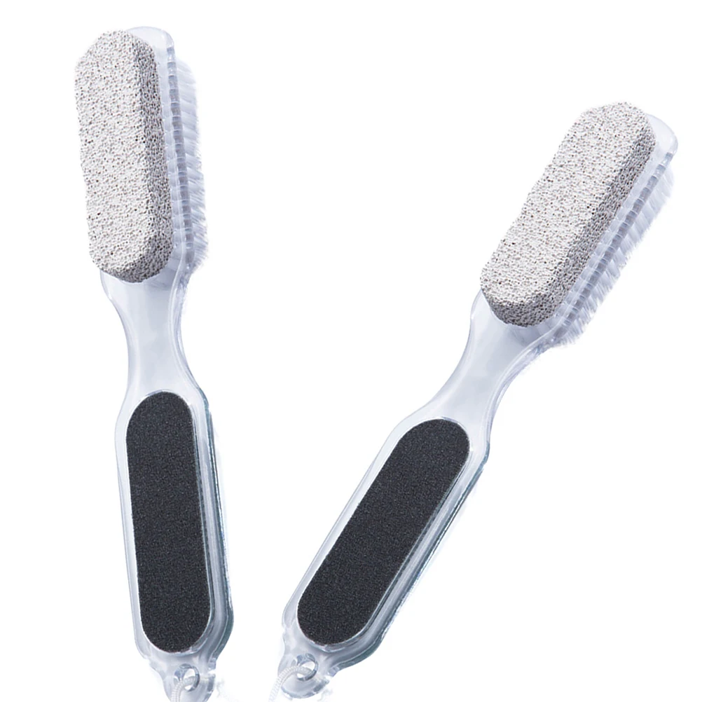 

2Pcs Foot Care Kit 4 in 1 Pedicure File Callus Remover Pumice Stone Nail Brush Foot Rasp Dead Skin Removal Tool Exfoliation