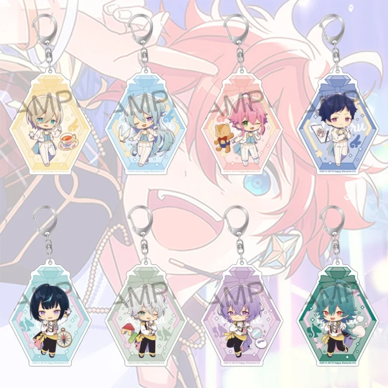 Ensemble Stars! Acrylic Keychain Pendant Drift Bottle Version Bag Car Keychain Cell Phone Pendant Present Friend Festivals Gifts