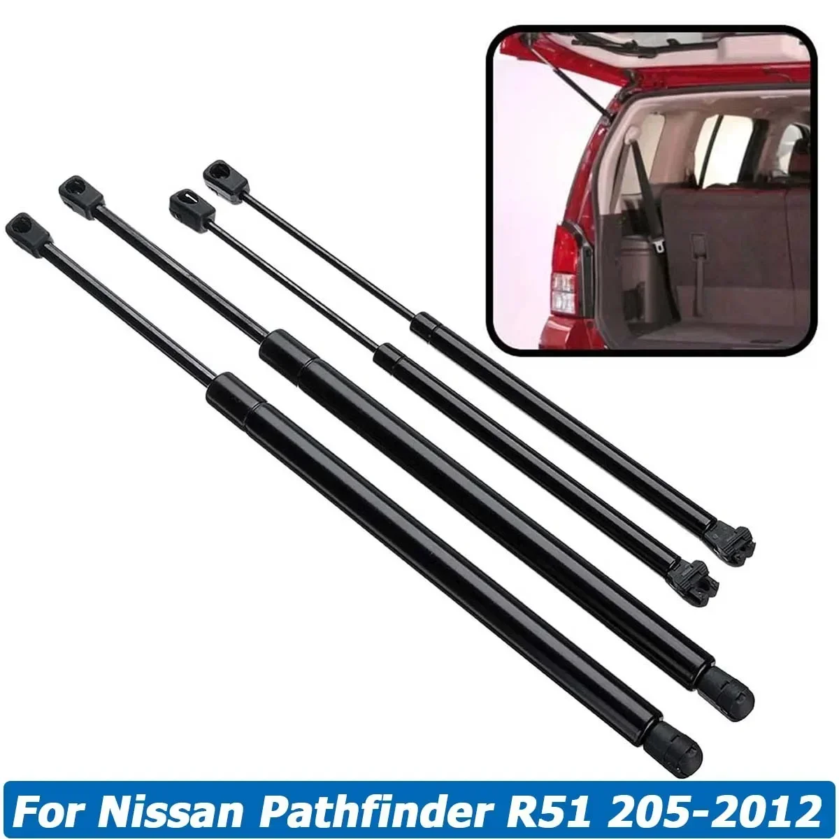 4PCS/Set For Nissan Pathfinder R51 2005-2012 Rear Window Tailgate Boot Gas Struts Support Lift Bar Rod Damper Car Accessories