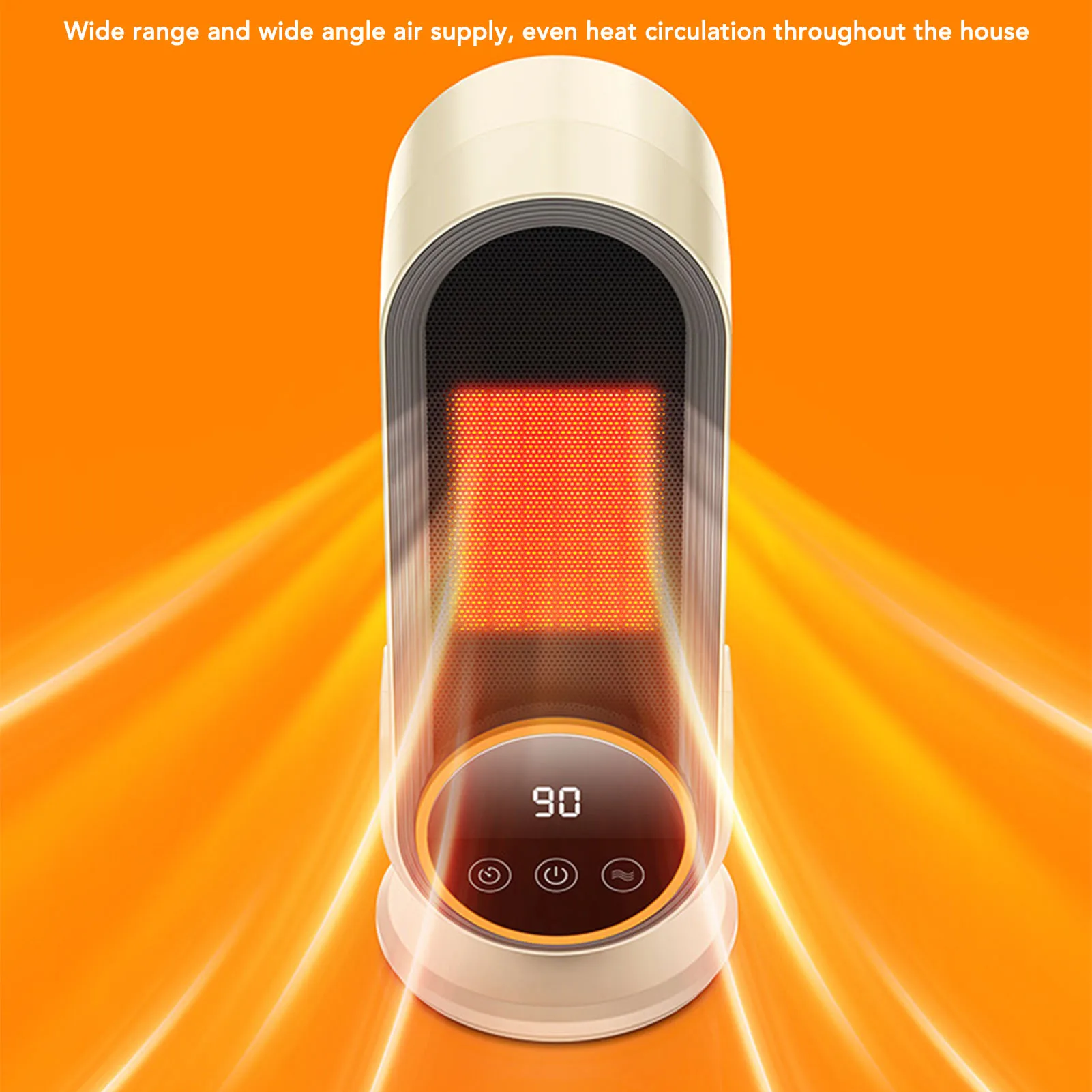 

Электрический обогреватель 1200 Вт, защита от опрокидывания, быстрый керамический нагрев PTC, регулируемая температура с таймером, настольный обогреватель