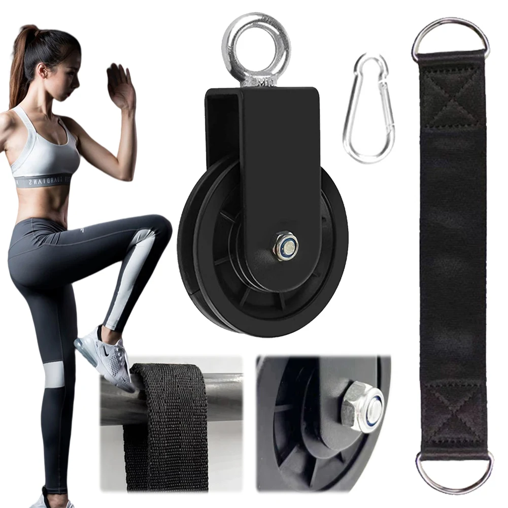 Geräuschloses Kabelzugsystem mit 360-Grad-Drehung, Schwenkrolle mit Karabiner & Seil für Heimfitness und Krafttraining