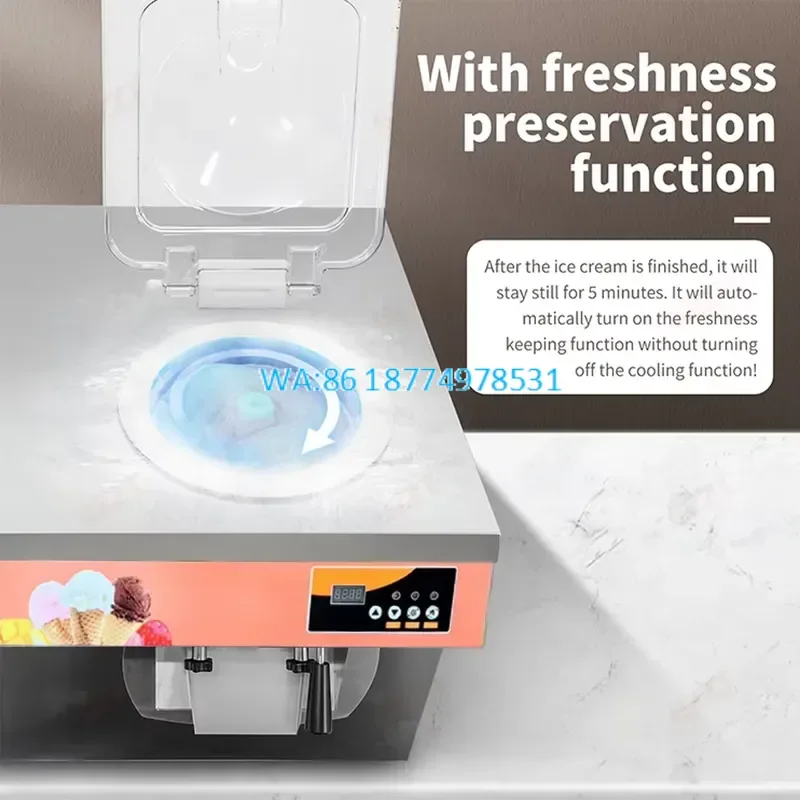 Wmwmnu Commercial Batch Freezer Stainless Steel Table Top Italian Sundae Gelato Hard Ice Cream Making Air Puffing