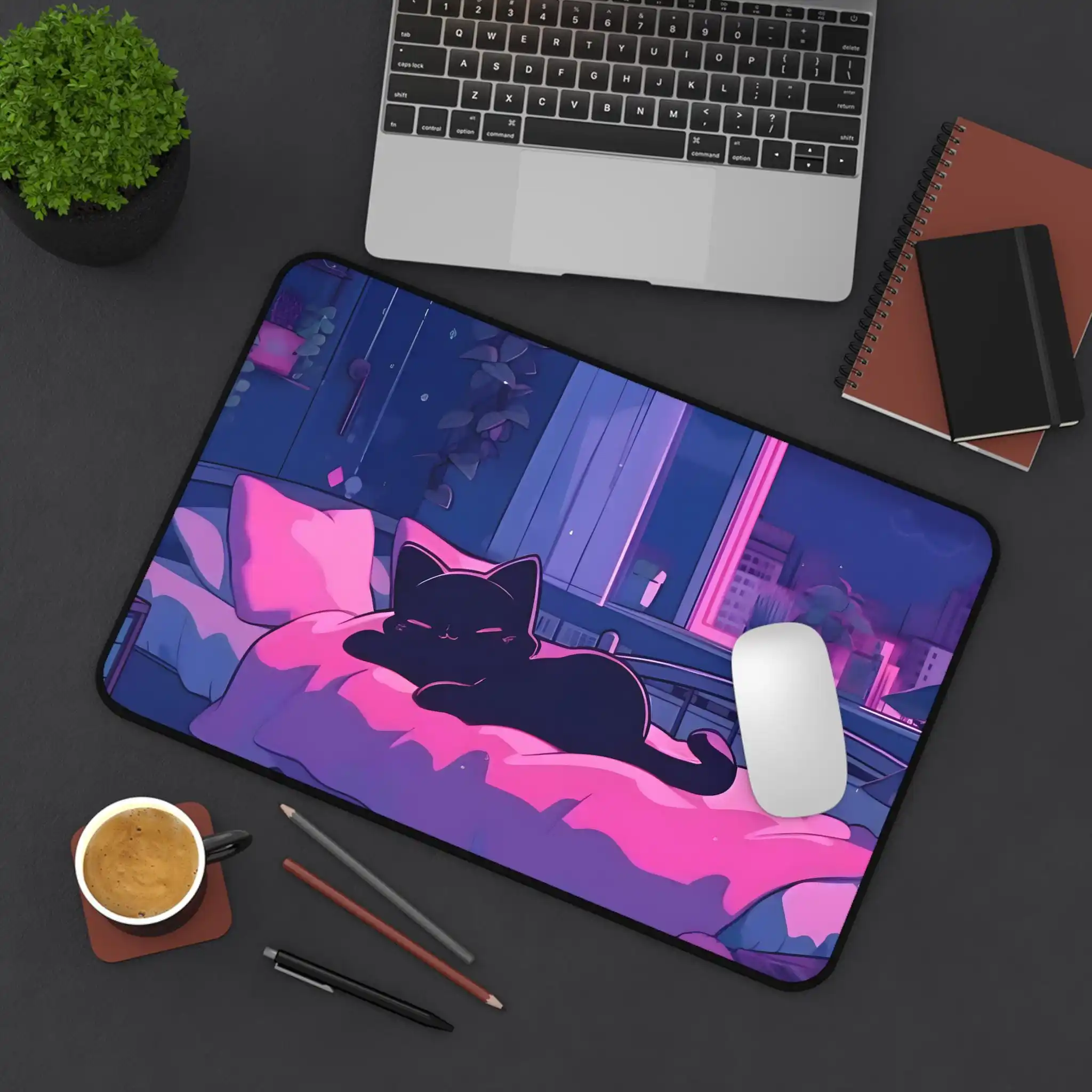 

Cute Cat Mouse Pad, Non-Slip Waterproof Gaming Mouse Pad, Fun Cat Design Game Desk Decorative Mat, Perfect Gift for Cat Lovers