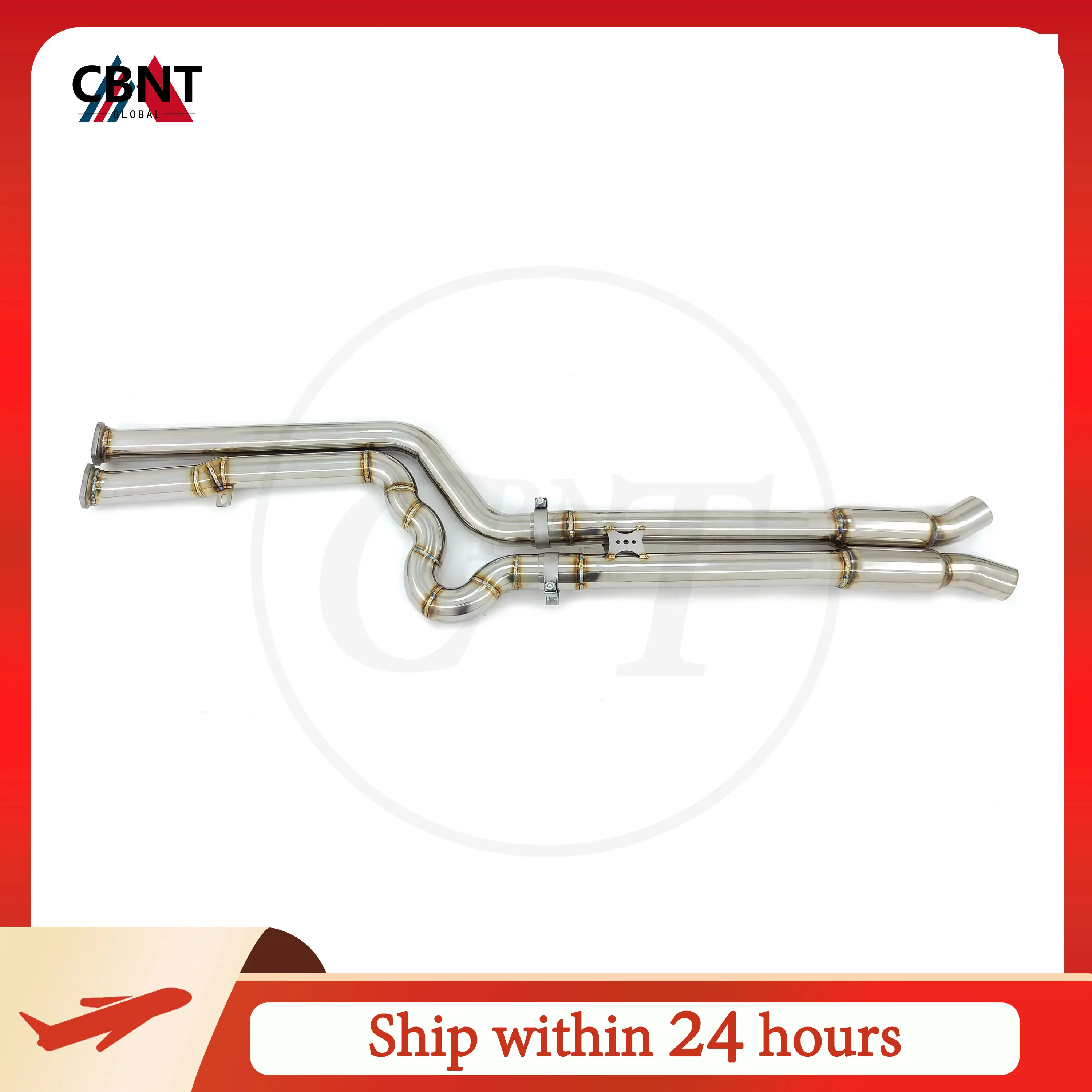 

CBNT Exhaust Middle-Pipe for BMW X3M F97 X4M F98 S58 3.0T SS304 Exhaust-pipe Mid Pipe with Resonator 70mm/2.75inches