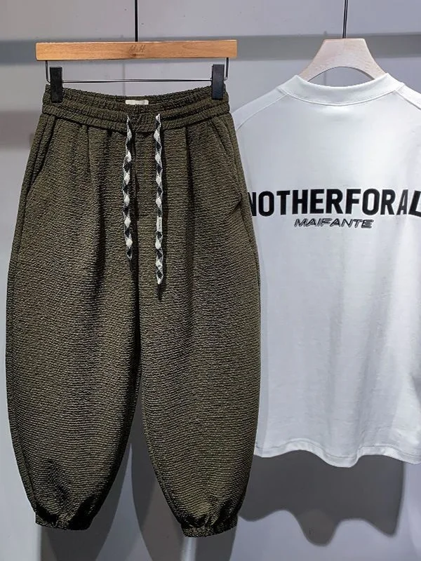 

plus Size Couples American Retro Design Pleated Plaid Long Pants Men's Women's Spring Harlan Pants Loose Straight Leg Casual ...