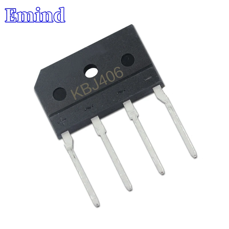 

10Pcs KBJ406 Bridge Rectifier 4A/600V KBJ4J Bridge Stack Cutable Foot KBJ Footprint Flat Bridge