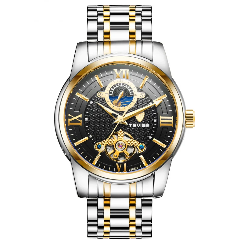 Kwai-Men's High-Grade Tourbillon relógio mecânico automático impermeável, oficial Live Streaming, produto de venda quente