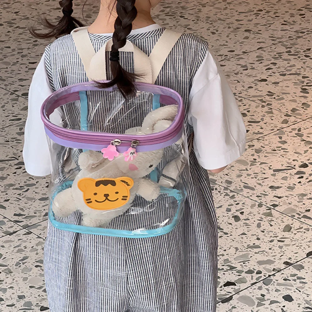 

Противоскользящие прозрачные детские рюкзаки на молнии с героями мультфильмов, водонепроницаемый рюкзак с кроликом, креативный пляжный органайзер из ПВХ, сумка для закусок