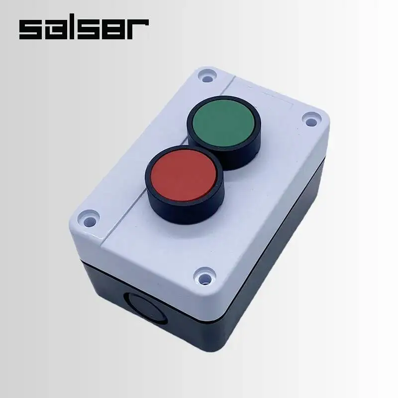 

2P Push Button Switch ON-OFF Red Green Momentary Electrical Start Stop Motor Control Box Waterproof 2 Position