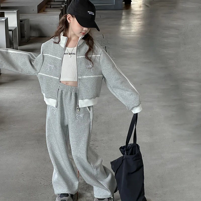 

Spring Autumn Jacket Pants Outdoor Causal Style Tracksuit 2 Piece Teenager Set 5-14Y Children's Clothes Sets Girls Sports Suits