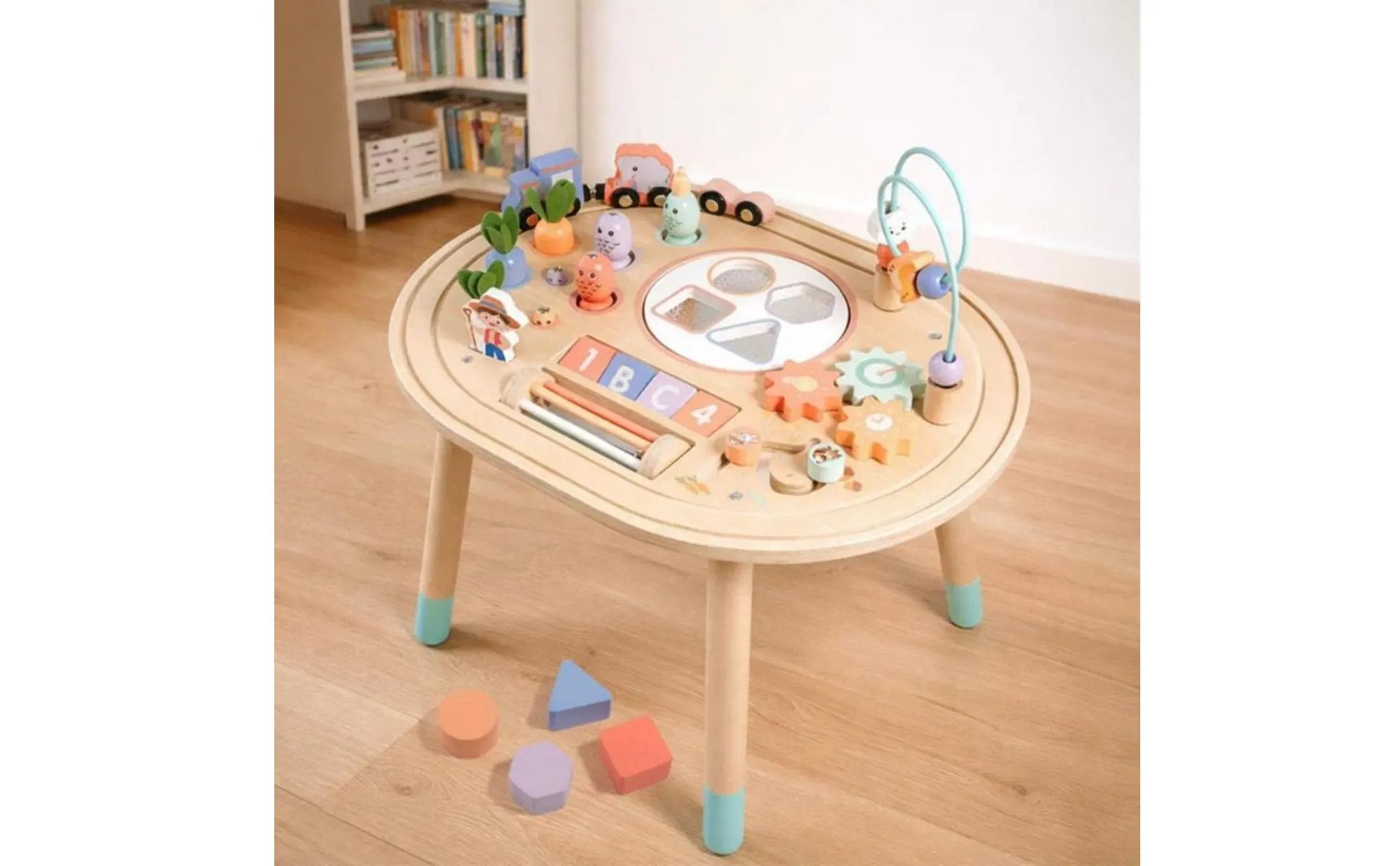 Developmental Activity Table Hand-Eye Coordination Wooden Activity Table Children's Learning Toy Stable Base Child Furniture