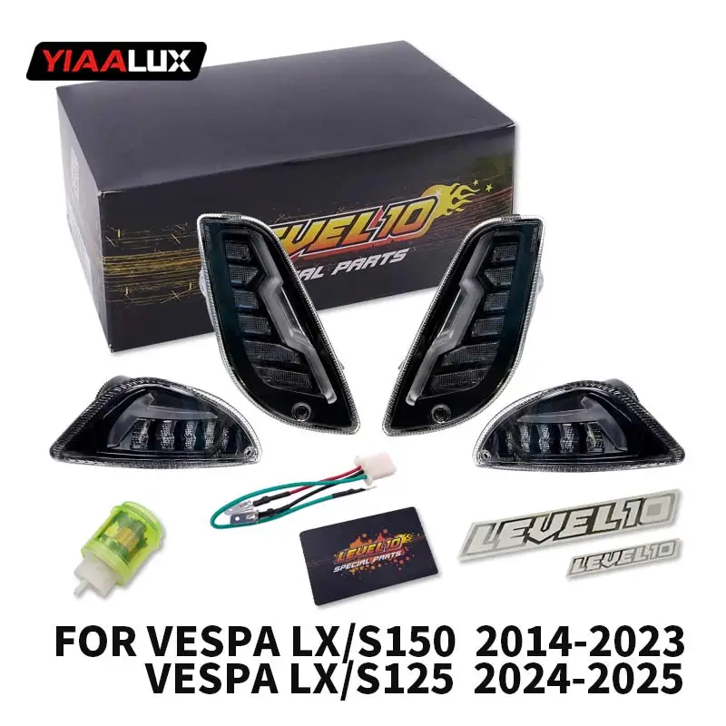 

level10 motorcycle lamp LED front and rear turn signal light Indicators for vespa light LX150 S125