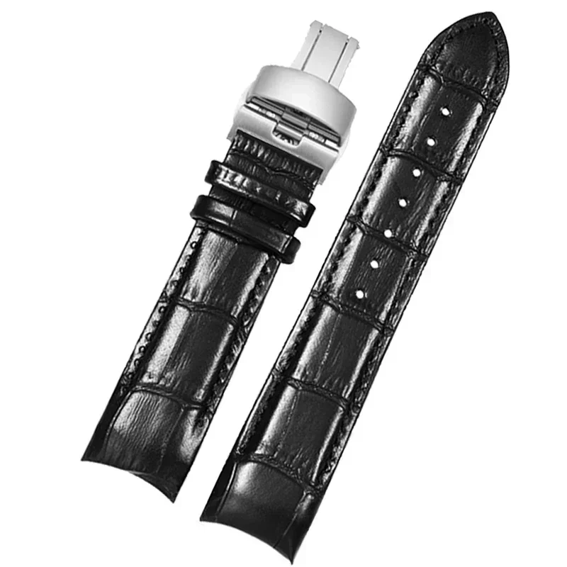 حزام ساعة من الجلد الطبيعي ذو نهاية منحنية لتيسو 1853 كوتورير T035 T 035627 أ ت 035407 أ ت 035439   ر 035617   حزام رجالي 22 ملم 23 ملم 24 ملم