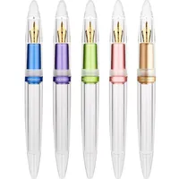 Majohn M2 Plus Transparent Resin Fountain Pen F Nib Ink Storage Large-Capacity Writing Practice Office Students Pens With Box