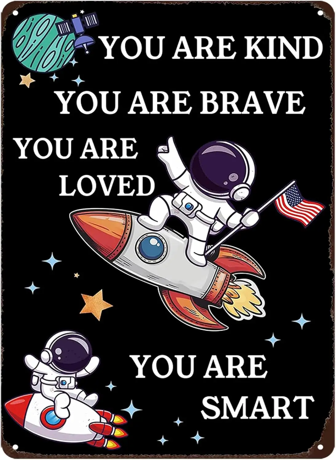Metal Signs Boys Room Space Posters Boy Bedroom Spaceman Wall Decor Funny Tin Motivational Quote Art vintage 
