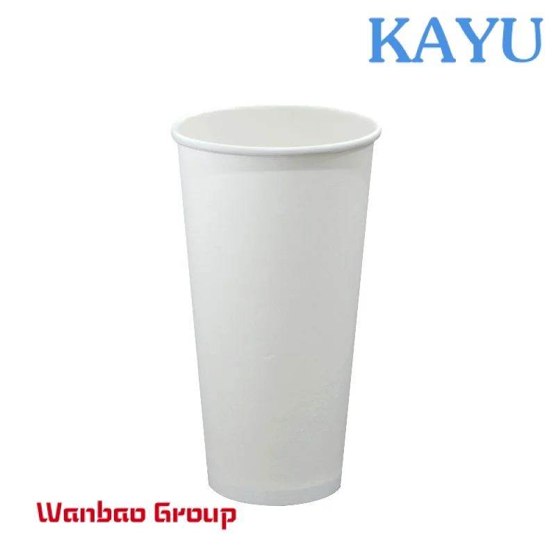 Custom  20oz 600ML disposable white paper cup large coffee milk tea hot drink takeaway cups takeaway packing cup