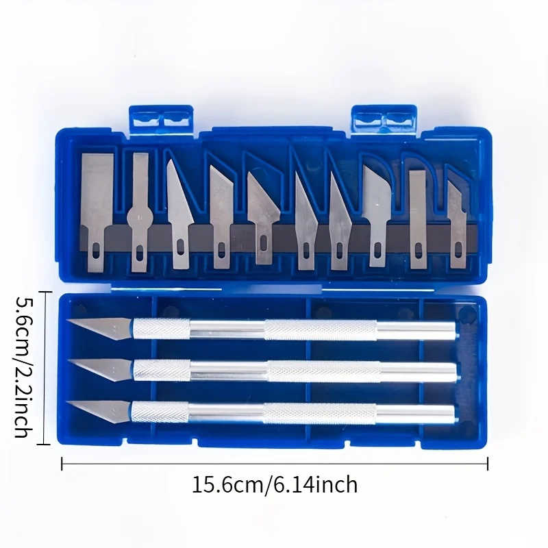 13Pcs Carving Knife Craft Sculpture Paper Cutting Blade Precision Engraving Cutter Non-Slip Hand Tool DIY Art Hobby Repair Set