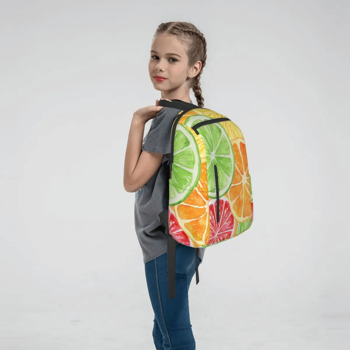 Colorful Lemon Pieces Pattern Backpack Daypack Children BookBag School Bag Shoulder Bags for Men Women