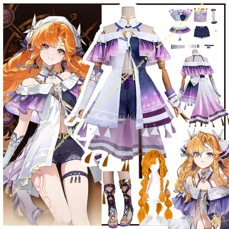 

Game Wuthering Waves SIGRIKA Cosplay Costume Girl Dress Suit Purple Clothe Wig Cute Accessories Woman Skirt Valentine Gift Party
