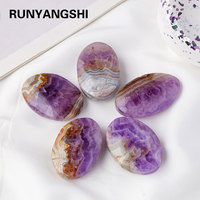 1pc Natural Dream Amethyst Hot Compress Palm Stone Room Decor Gemstones Spiritual Chakra Reiki Meditation Witchcraft