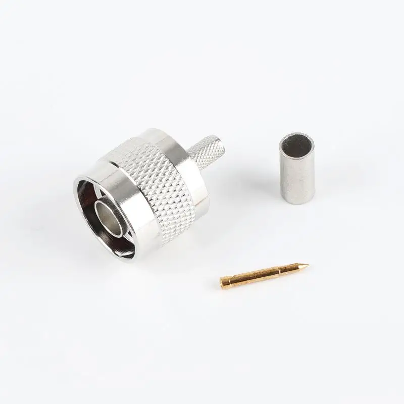 N Type Male Soldered RF Plugs 1 Set Coaxial Cable Connectors for RG58 RG142 LMR195 RG400 Ham Radio Equipment Repair