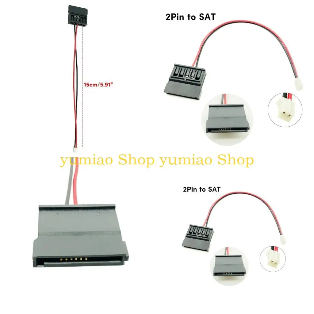 587B 2x Mini 2Pin to Power Cable Small 2P to Power Adapter Cable 22AWG 15cm