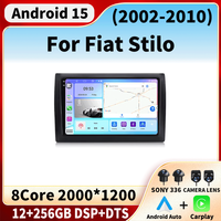 For Fiat Stilo 2002 - 2010 Android 15 Car Radio Automotivo Carplay Auto RDS BT WIFI Autoradio Car Multimedia 2Din Video Player